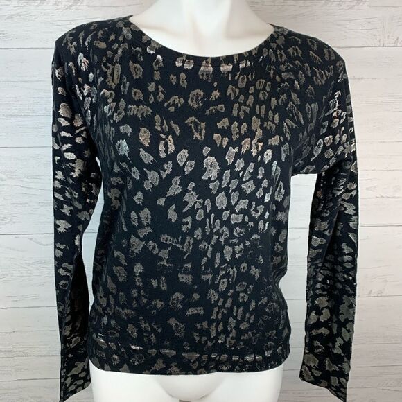 Current/Elliott Metallic Animal Print L/S Top - Picture 1 of 7